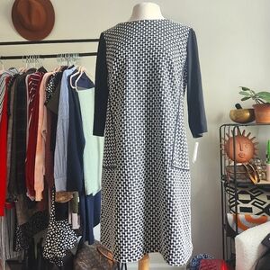 Rabbit Rabbit Rabbit Shift Dress Womens Plus Size 14 Black & White Pullover